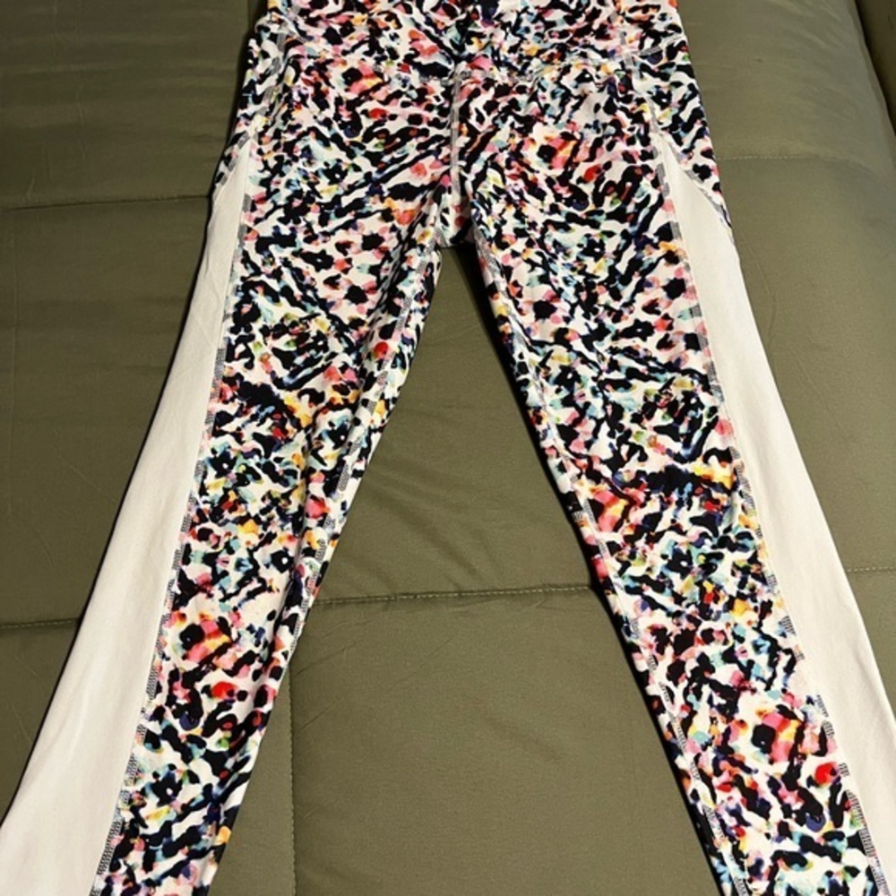 Athleta brand legging multi colored‎ are soft and fashionable size Small